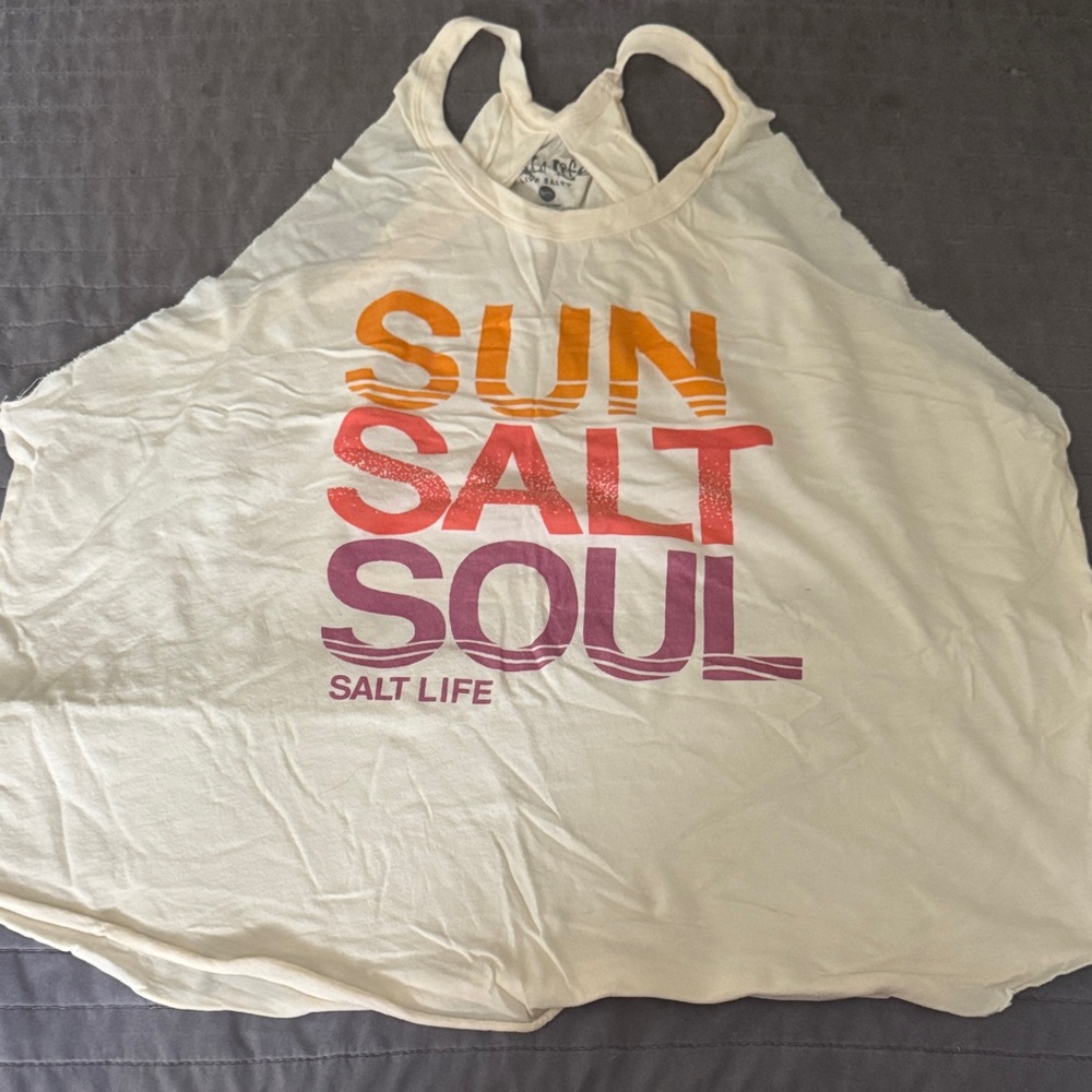 Salt Life Cream Tank with Vibrant Print